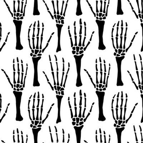 Spooky Skeleton Hands Black and White