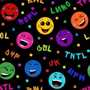 TFNTL Emojis and Acronyms Polka Dot Black