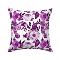 Watercolor Monochromatic Floral Garden // Warm Purple