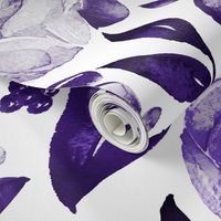 Watercolor Monochromatic Floral Garden // Blue Violet