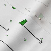 Golf Puttin’ Flags -  Green + Black on White | Small