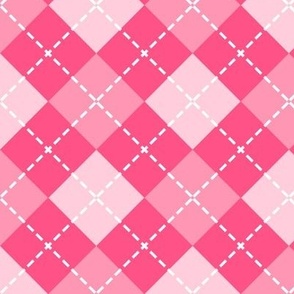 Hot Pink Argyle Plaid