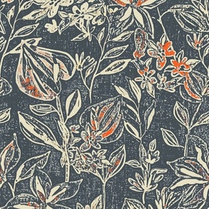 Floral interior soft color black