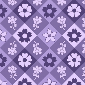 Monochromatic Shades of Purple Diamond Flowers