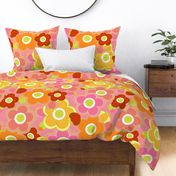 60's floral - hot hues - pink x-large