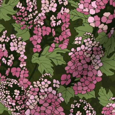 Oakleaf Hydrangea Pink and Green 