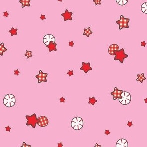 'Star Scatter' Gingham Stars on Pink