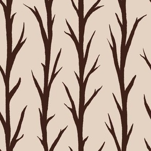 Vine Forest Tree Branch Stripes, earth tone browns, 8in