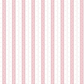 pink stripes with dainty blossoms on white - small scale