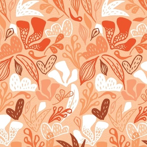 Outdoorsy Abstract in Coral Monochrome - Large