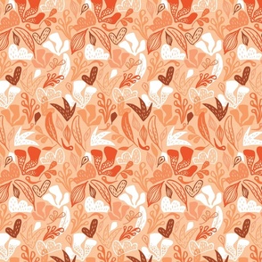 Outdoorsy Abstract in Coral Monochrome - Medium