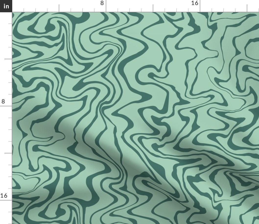Cold green zebra pattern, abstract animal print, MEDIUM scale