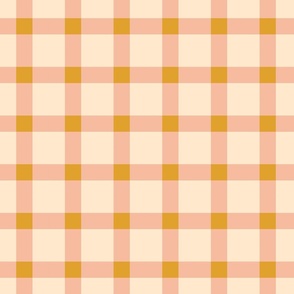 Large Pink, Cream, and Yellow Windowpane Gingham