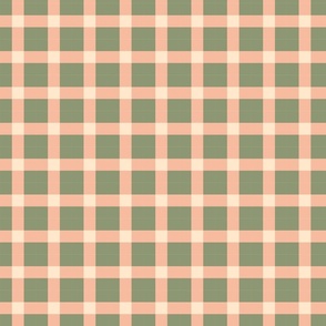 Medium Pink and Green Windowpane Gingham