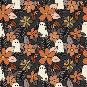 Fall Flowers and Spooky Ghosts, Medium Scale