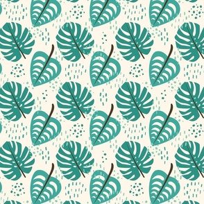 Lush Leaves (Green and Cream)