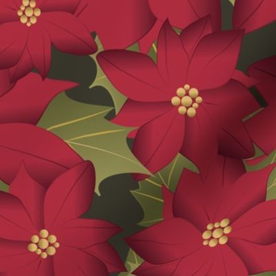 Poinsettia on green