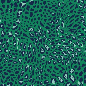 Leopard Spots Green Navy