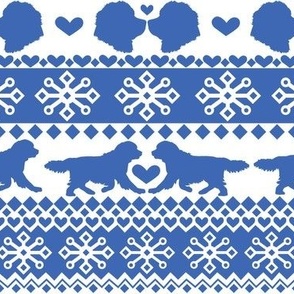 Scandinavian Sweater Newfoundland Dogs Blue