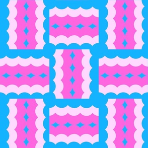 Basket weave ribbon pink and blue