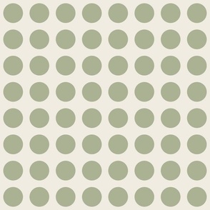 clean dots - creamy white_ light sage green - polka dot geometric blender