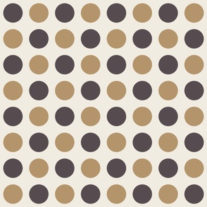 clean dots - creamy whtie_ lion gold_ purple brown - 70s polka dot geometric blender