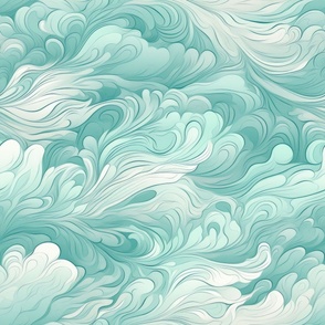 Dreamy Abstract Teal Floral ATL897