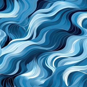 Abstract Hypnotic Monochrome Navy Waves ATL906