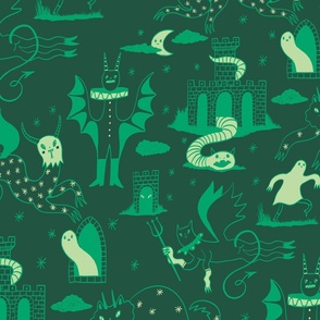 Lair of the White Worm Toile: Green