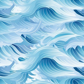 Modern Dreamy Pastel Blue Waves ATL908