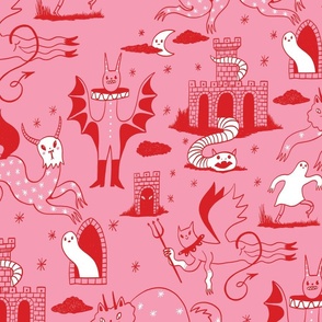 Lair of the White Worm Toile- Pink
