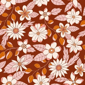 Maxi gypsy floral maroon 18x18"