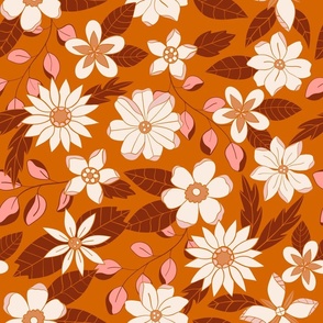 Maxi gypsy floral orange 18x18"
