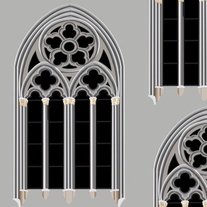 Gothic Windows, Black Background