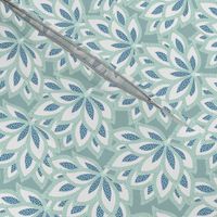 Jacobean Floral - Soft Blue, Medium Scale