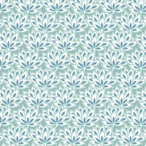 Jacobean Floral - Soft Blue, Medium Scale