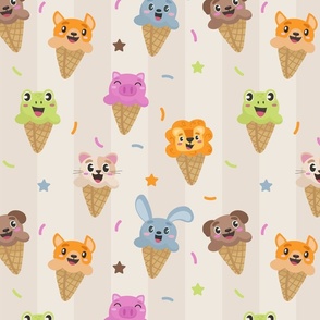 Ice Cream Animals with Stripes