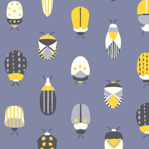 Doodle Bugs - Grey and Yellow [Large]