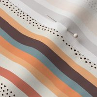 White Abstract Stripes: V3 Playful Meadow Coordinate Line Art Abstract Stripey Mod Art Peach, Orange, White - Small