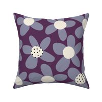 Purple Jumbo Flowers: Retro Abstract Maximalist 70s Groovy Florals Flower Power - Large