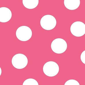 M - Polka Dots Deep Fuchsia  Pink - Retro Vintage Classic Circles Geo Simple Cute Girly Pretty Barbie Bright Cheerful Happy Joyful