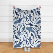 Monochrome blue shark ocean large scale