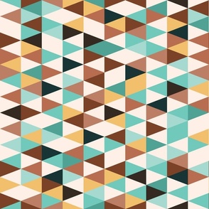Shades of teal and brown modern abstract triangles