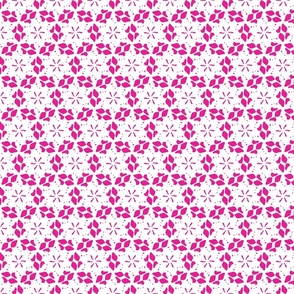 Pink on white abstract trellis / small