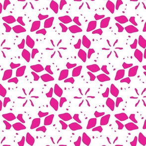 Pink on white abstract trellis /  large
