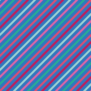 simple diagonal stripes co-ord christmas navy pink red mint green