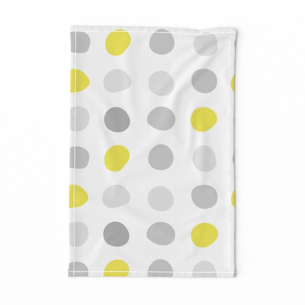 Mod Gray Yellow Dots