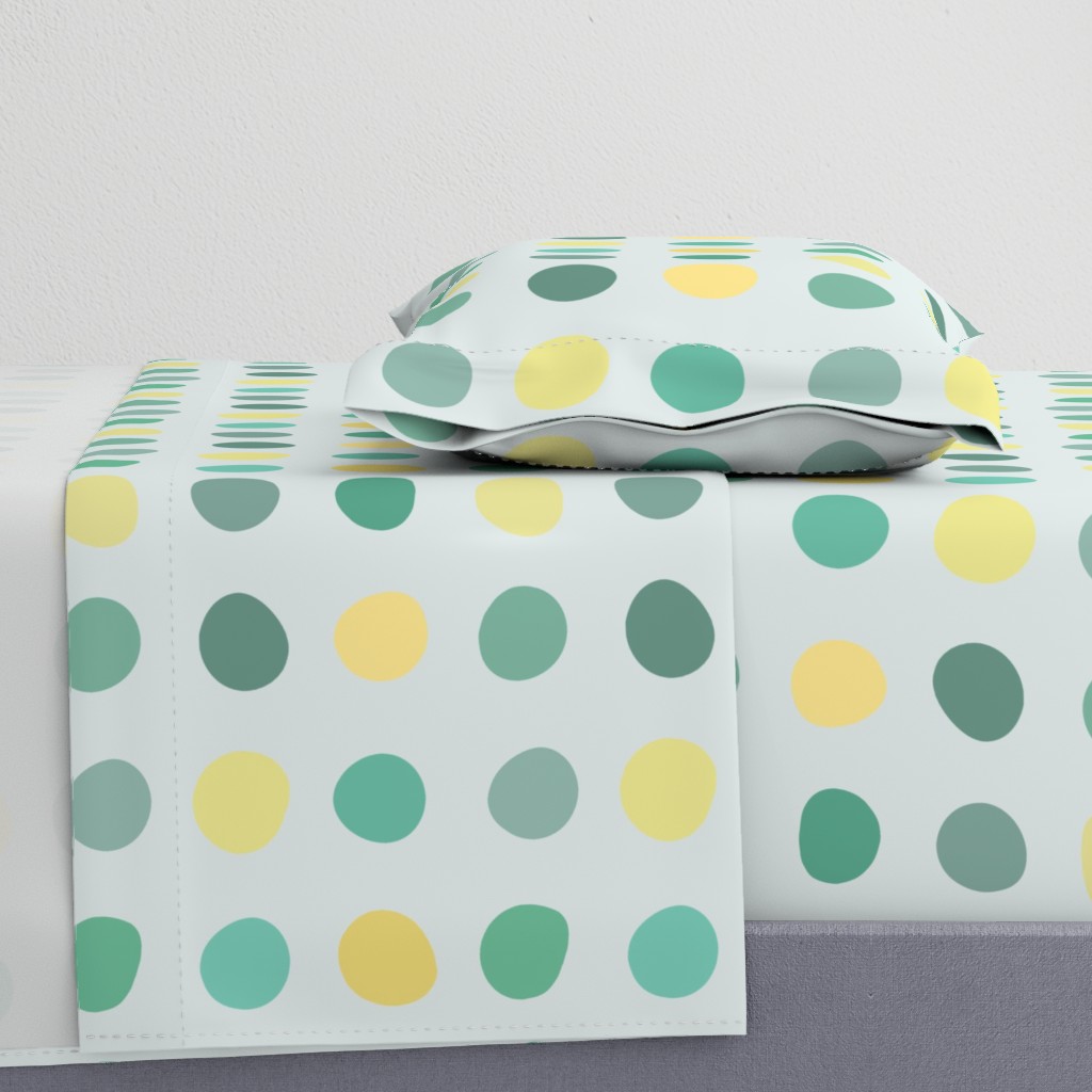 Color Dots - grey, teal, yellow