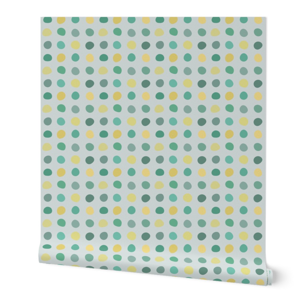 Color Dots - grey, teal, yellow