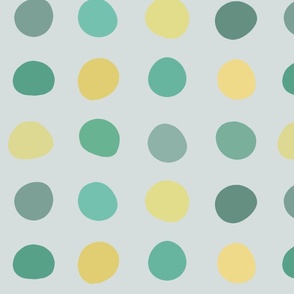 Color Dots - grey, teal, yellow